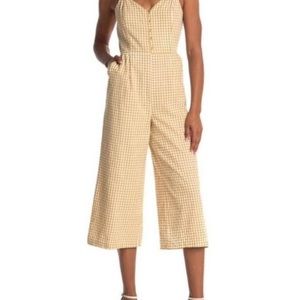 Yellow gingham Lost + Wander jumpsuit